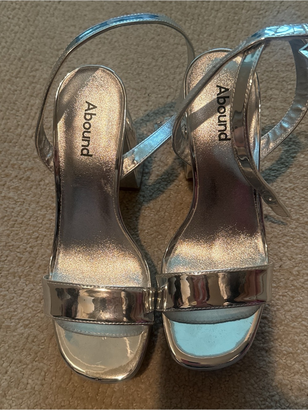 Abound Silver Metallic Block Heel Sandals